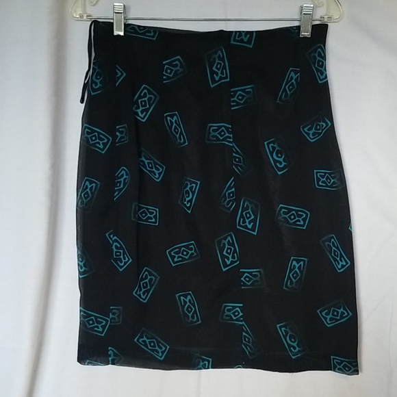 Vintage 80s, set of skirt & top, shear & rayon - Picture 3 of 5